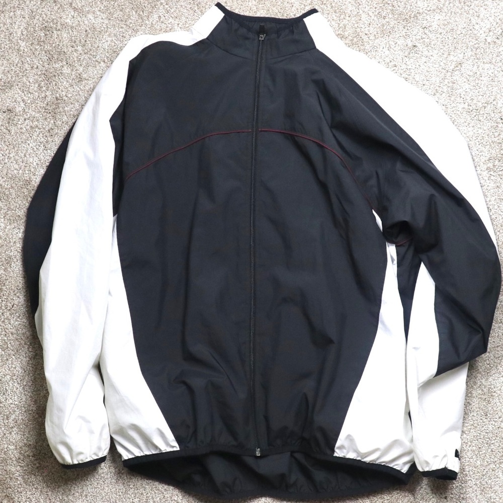 Russell Athletic Windbreaker Jacket L White/Black Lightweight | Men Outdoor